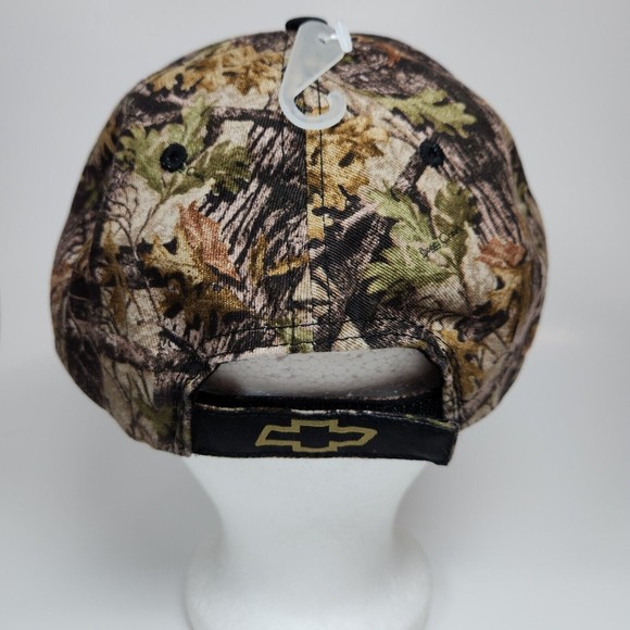 Men's Hat Cap Chevrolet Chevy Racing One Size Cotton Camo & Suede Strap Back - Picture 4 of 9